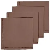 Homescapes katoenen servetten, set van 4, bruin