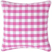 Homescapes Roze geruite kussenhoes 45 x 45 cm gemaakt van 100% katoen