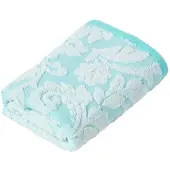 Homescapes Turkse katoenen handdoek damastpatroon blauw
