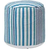 Homescapes design kruk poef rond Selam aqua wit