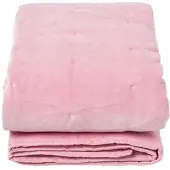 Homescapes Gewatteerde fluwelen deken roze – sprei van katoenfluweel , 125 x 150 cm