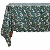 Homescapes Festive Forest 100% Katoen Groen Kersttafelkleed 137 x 229 cm