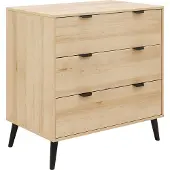 Bopita Fay Commode - 3 Laden - Naturel/Mat Zwart