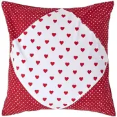 Homescapes Rood Hart Patchwork Kussenhoes 60x60cm