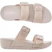 Original Brands Skyhigh vegan comfort slippers dames podologisch goedkeurd waterproof platform badslippers zandkleurig