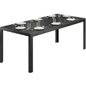 Outsunny Tuintafel Terrasse WPC aluminium zwart 190 x 84,5 x 72cm