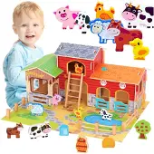 Woopie GREEN Mega Farm Animal Beeldjes Stal Cowshed Kippenhok 18 stuks.
