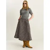 Bianco Hoge Taille Midi Rok