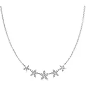 Luxenter 925 sterling zilveren ketting met glanzende zirkonia en rhodiumafwerking - Rethi