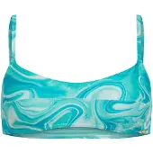 Superdry Dames Bedrukte blauwe bralette bikinitop (M), Strandkleding, Gerecycled polyester, Duurzaam W3010392A
