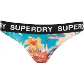Superdry Classic Bikinibroekje met Logo Turkoois Grootte: 44