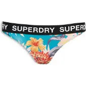 Superdry Dames Bikinibroekje met veelkleurig Classics-logo (L), Strandkleding, Gerecycled polyester, Duurzaam W3010401A