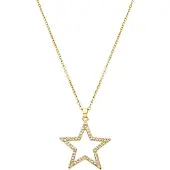 Luxenter Luxeketting met glanzende zirkonia 18K gouden afwerking - Sanem