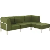 Oviala - Modulaire lage tuinset voor 4 personen Khakigroen - Patio