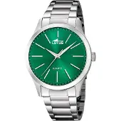 Lotus Stijlvolle Groene Zilveren Herenhorloge - 15959/B