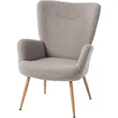 HOMCOM -Accentstoel-Trouble stof-71 x 74 x 97,5 cm-Grijs