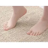 Famanu - Badmat, antislip, zacht, absorberend, wasbaar, 40 x 60 cm, beige
