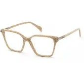 Blumarine Bril - - VBM257 - Ocra gestreept + glitter - Acetaat - 52/16/140