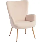HOMCOM -Accentstoel-Trouble stof-71 x 74 x 97,5 cm-Beige