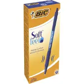 BIC Soft Feel SoftFeel Intrekbaar Balpen Blauw 0,4 mm Medium Balpen 12 Stuks