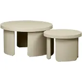 Sweeek - Set van 2 ronde nesttafels, salontafel - luma