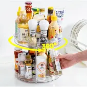 Famanu - Lazy Susan kastorganizer met 2 verdiepingen 23 cm, transparant