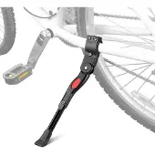 Famanu - Universele aluminium zijstandaard, verstelbaar voor mountainbike en racefiets – Zwart