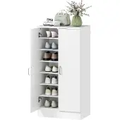 Happiq Schoenenkast Smal – Opbergkast 55x35x108 cm van Spaanplaat – Wit