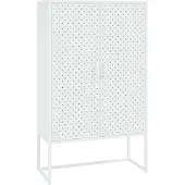 vidaXL Hoge kast 80x35x135 cm staal wit