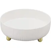Famanu - Lazy Susan rechthoekig draaiplateau 22,5 cm, honingraat design zwart kunststof