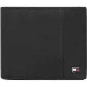 Tommy Hilfiger Portemonnee 'Flag Plaque Bifold Flap' zwart