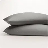 Famanu - Satijnen kussenslopen 70x90 cm donkergrijs, 100% biologisch katoen, Fairtrade/Oeko-Tex, ritssluiting ademend