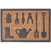 Homescapes - Antislip deurmat kokos met rubber tuingereedschap