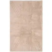 Homescapes 100% katoenen vloerkleed Union Jack effen reliëf mat beige, 90x150 cm