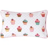 Homescapes Katoenen Cupcake Kussenhoes 30 x 50 cm