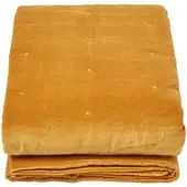 Homescapes Gewatteerde fluwelen deken mosterdgeel – sprei van katoenfluweel , 150 x 200 cm
