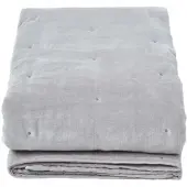 Homescapes Gewatteerde fluwelen deken lichtgrijs – sprei van katoenfluweel, 150 x 200 cm