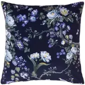 Homescapes fluwelen kussenhoes Night Garden 46 x 46 cm, bloemenkussenhoes paars