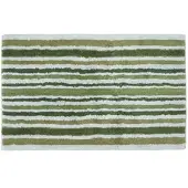 Homescapes Antislipbadmat met streeppatroon 100% katoen, groen en grijs