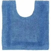 Homescapes toiletmat blauw 50x55 cm gemaakt van 100% katoen