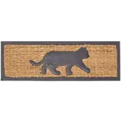 Homescapes deurmat kat, rubber & kokosvezel, 75cm x 25cm
