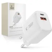 Tech-Protect NCA20 PD 20W QC3.0 Netoplader - Wit (USB-A / USB-C)