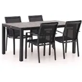 Forza furniture + 10% kassakorting | Forza Altea/Fidenza 160cm dining tuinset 5-delig stapelbaar