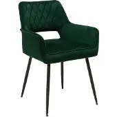 NABER Velvet eetkamerstoel Mika donkergroen