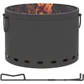 Outsunny -Feuerschale-Metall-Ø38 x 27H cm-Dunkelgrau