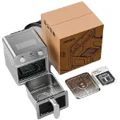 OEM Heteluchtfriteuse, 6,5 liter inhoud, eenvoudige bediening, lichtgrijs