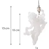 Springos Kersthanger | Engel | Kerstboomhanger | Wit | Glitters | 13 cm