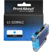 PrintAbout Huismerk vervangt Brother LC-3239XLC Inktcartridge Cyaan Hoge capaciteit