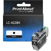 PrintAbout Inktcartridge LC-422BK Zwart geschikt voor Brother
