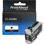 PrintAbout Inktcartridge LC-424BK Zwart geschikt voor Brother